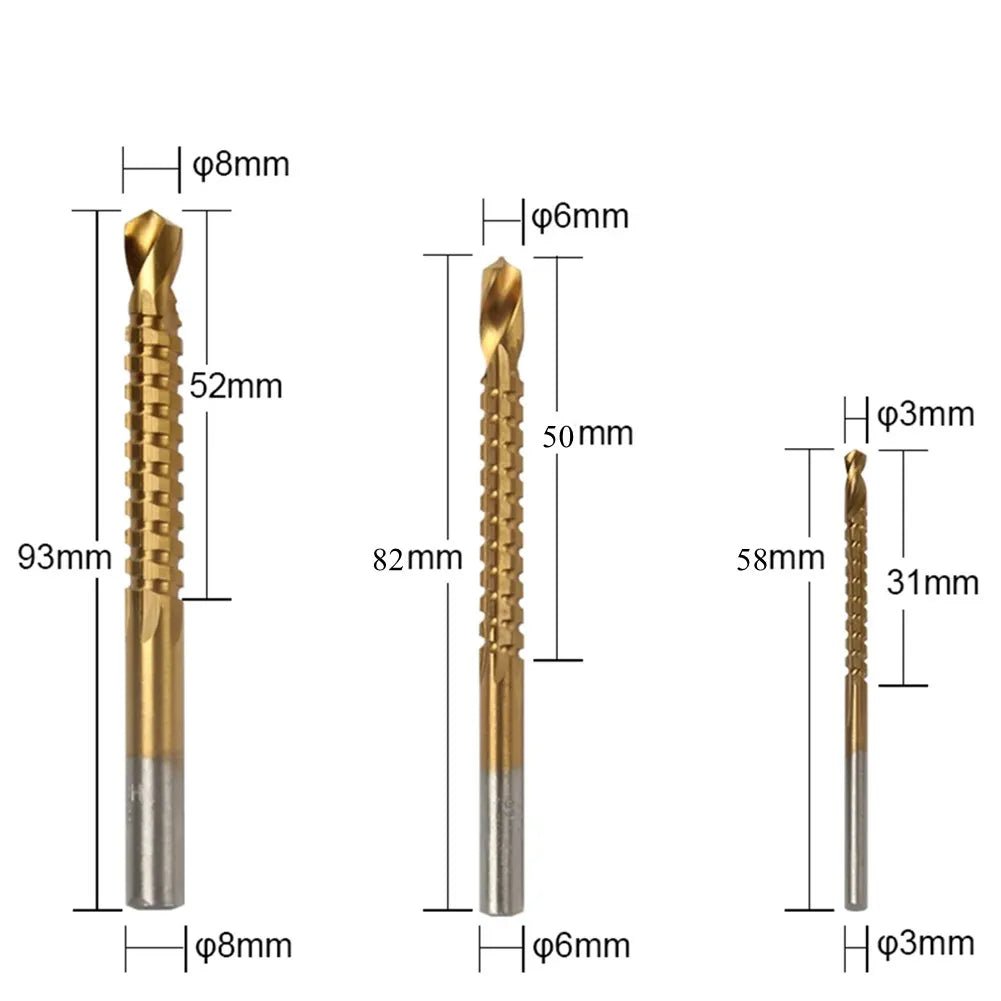 6 pcs pas à pas Scie Scie Drill Bit Set Titane Fraise 4-12 4-20 4-32mm 3 6 8mm pour le travail du bois Ouvre trou de noyau en métal - Les Entreprises Outils